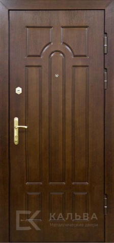 Фото «Железная дверь черный матовый и орех с аркой №537»