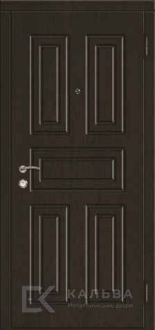 Фото «Стальная дверь тёмная снаружи светлый дуб внутри филёнчатая №204»