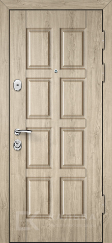 Фото «Стальная входная дверь тёмная классика со светлой МДФ №16»