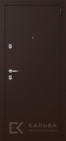 Фото «Железная дверь шоколад гладкая с панелью орех для квартиры №1»