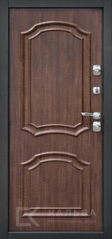 Фото №2 «Железная дверь венге с геометрией и внутренней панелью орех №164»