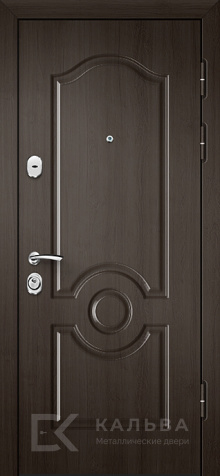 Фото «Входная дверь МДФ венге и орех классика с фрезеровкой №17»