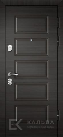 Фото «Стальная дверь графит светлая МДФ с геометрической фрезеровкой для квартиры №166»